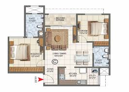Kumar Magnacity 2 BHK floor plan — 757 sq.ft. carpet area