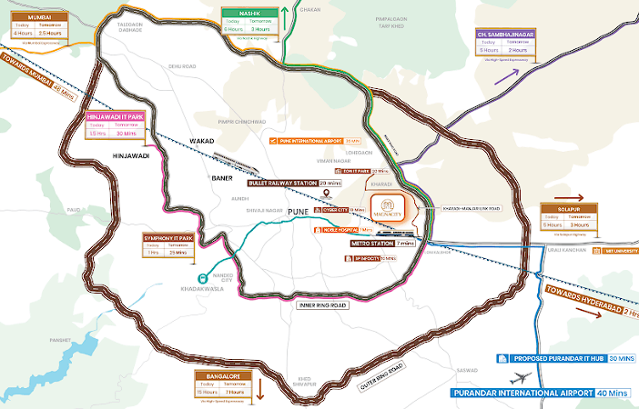 Kumar Magnacity location map — Hadapsar Link Road, Manjri, Pune